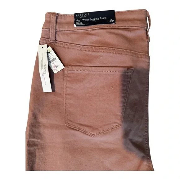 Talbots Flawless high waist slimming tan Jeans 16P NWT - Picture 5 of 7